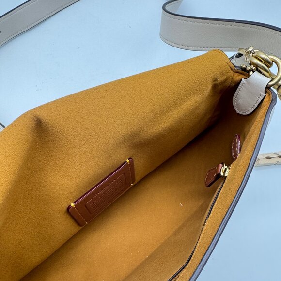 COACH Soft Tabby genuine leather shoulder crossbody + Dust bag  CHALK WHITE - Picture 5 of 16